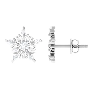 1/2 CT Classic Moissanite Snowflake Stud Earrings