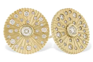 14K Yellow Gold .51cttw Round Bezel Diamond Earrings
