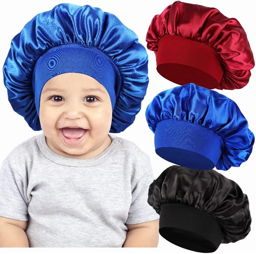 3 Pcs Baby Bonnets for Sleeping,Infant Sleep Cap Hair Bonnet for Baby Girls,Boys,Toddler