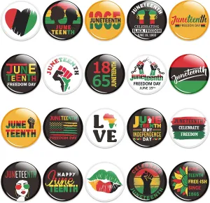 40/100/200Pcs Juneteenth Button Pins - Juneteenth Freedom Day Round Badges Celebrate Black Freedom Pinback Free-ish Since 1865 Black History Activity Supplies Decor for Clothe Bag Accessories