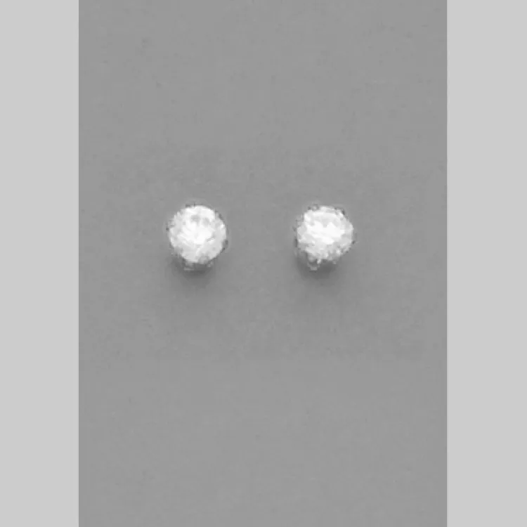 4MM ROUND CZ EARRINGS