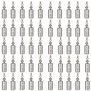 50Pcs Fishing Weights Sinkers Drop Shot Weights Pencil Skinny Sinkers with Barrel Swivel Casting Sinkers Catfishing Sinkers Lead Weights Sinkers for Saltwater Freshwater Fishing-(3.5-10g)