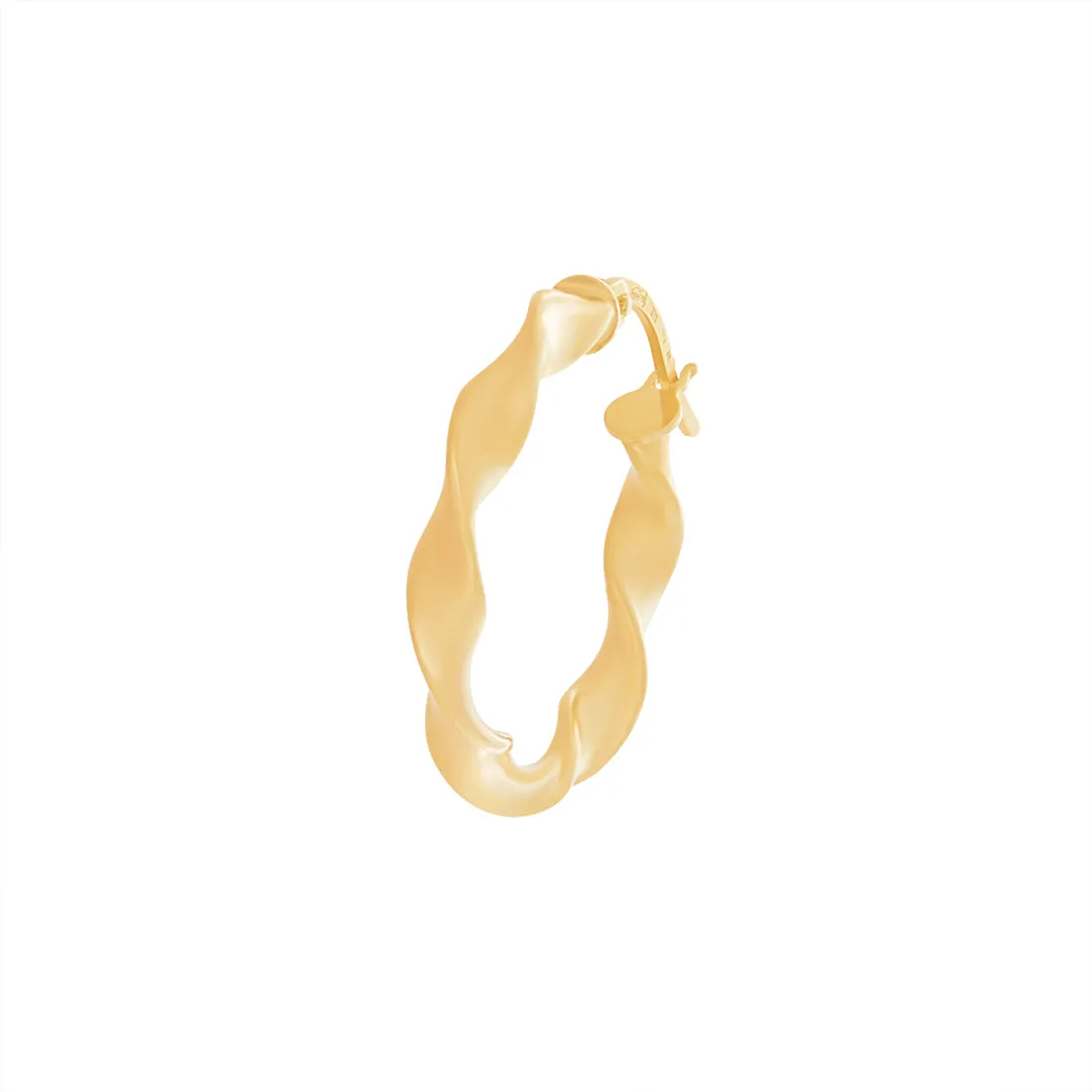 9ct Yellow Gold Round Twist Hoop Earrings