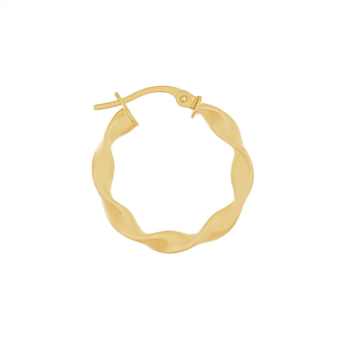 9ct Yellow Gold Round Twist Hoop Earrings