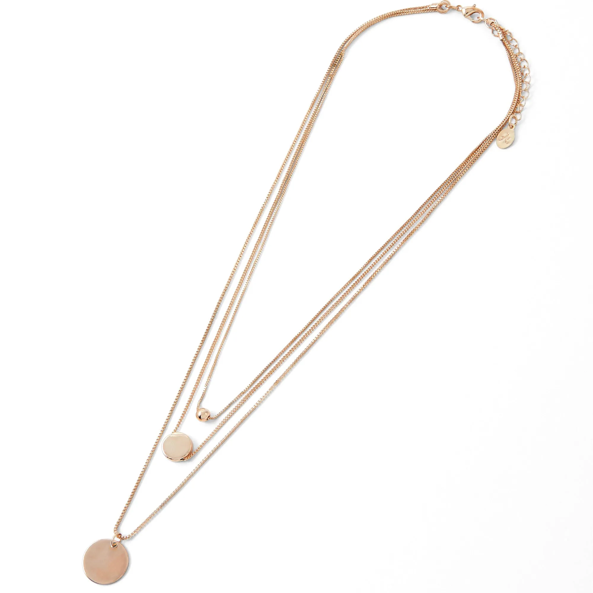 Accessorize London Women'S Rose Gold Simple Discs Layered Necklace
