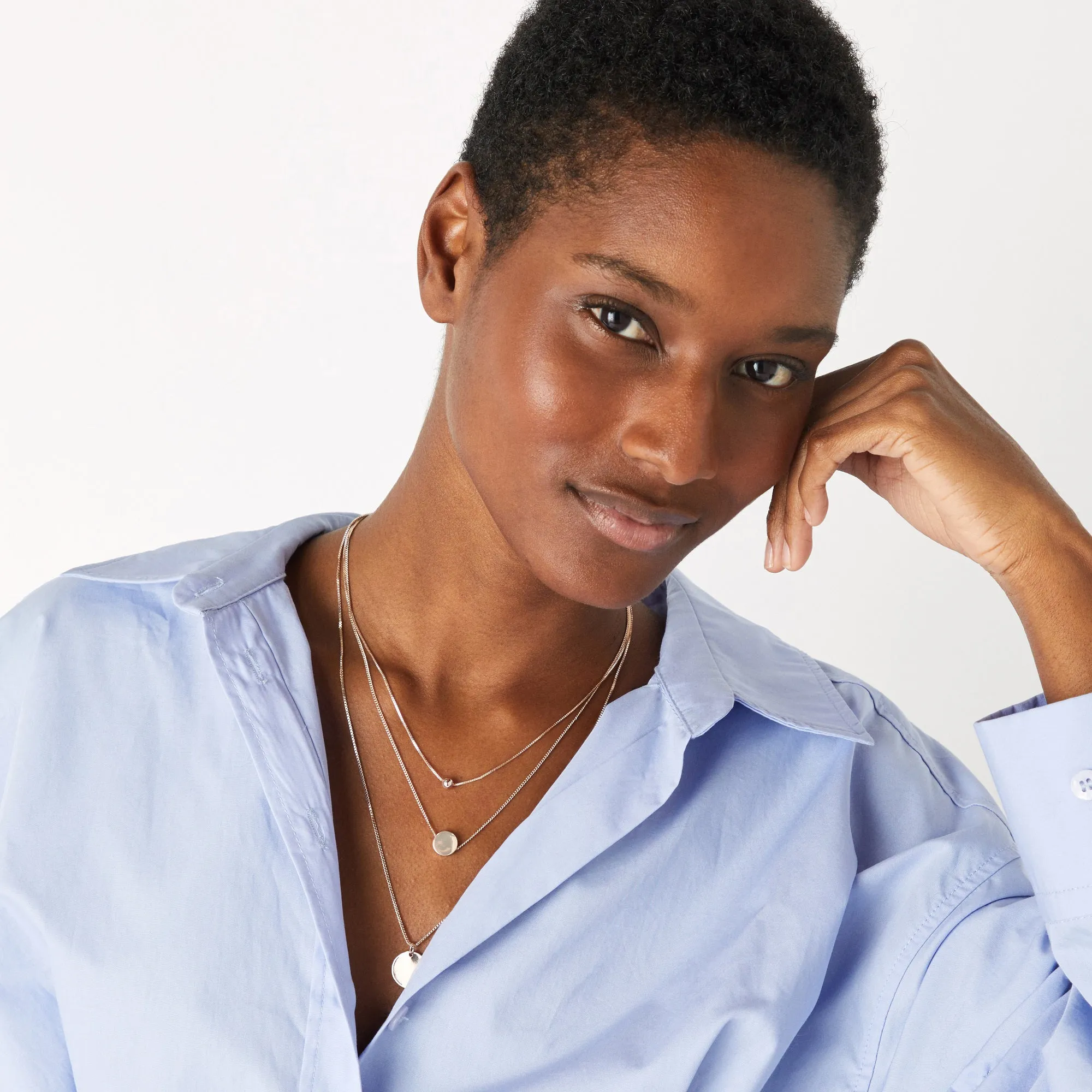 Accessorize London Women'S Rose Gold Simple Discs Layered Necklace