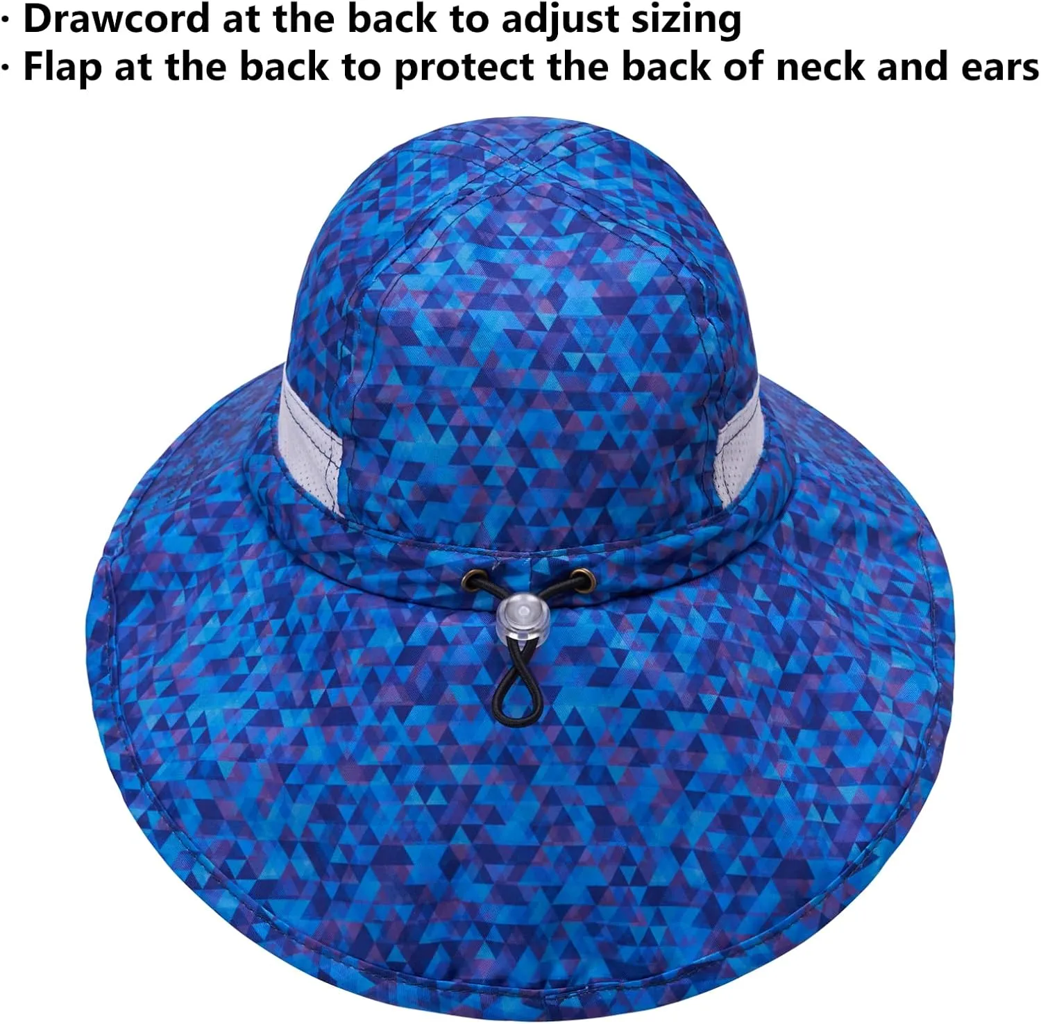 BASSDASH UPF 50  Kids Sun Hat with Wide Brim Neck Flap Mesh Vent for Boys Girls