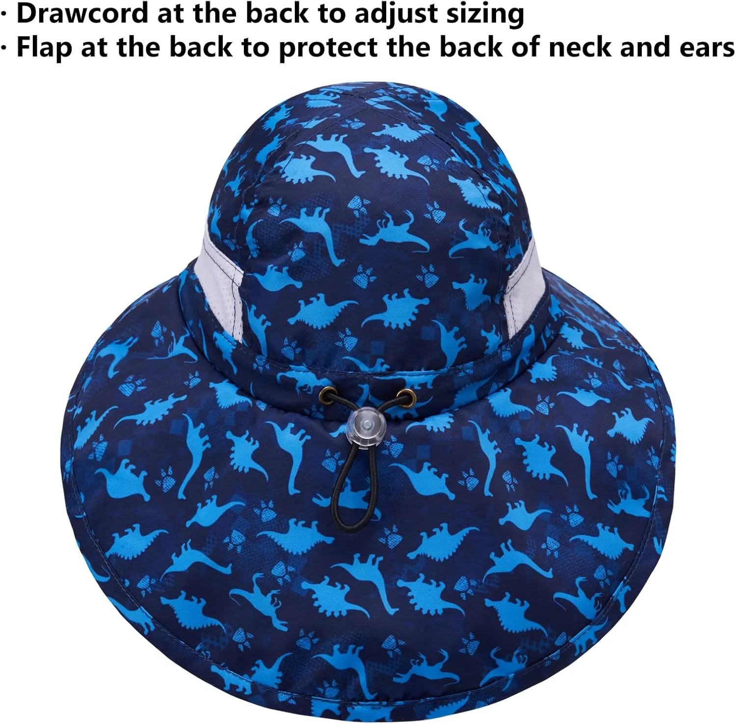 BASSDASH UPF 50  Kids Sun Hat with Wide Brim Neck Flap Mesh Vent for Boys Girls