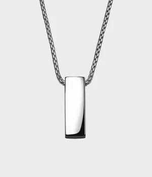 Block Necklace / Sterling Silver