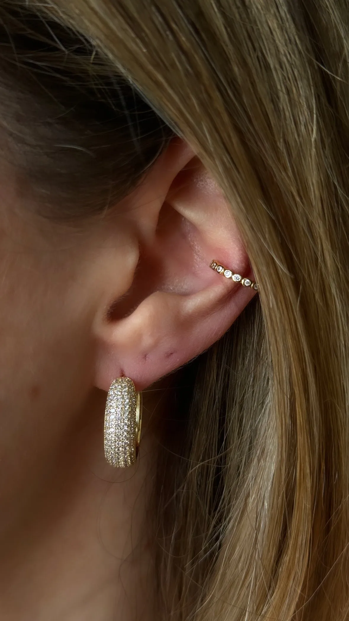 Bold Sparkle Golden Hoops