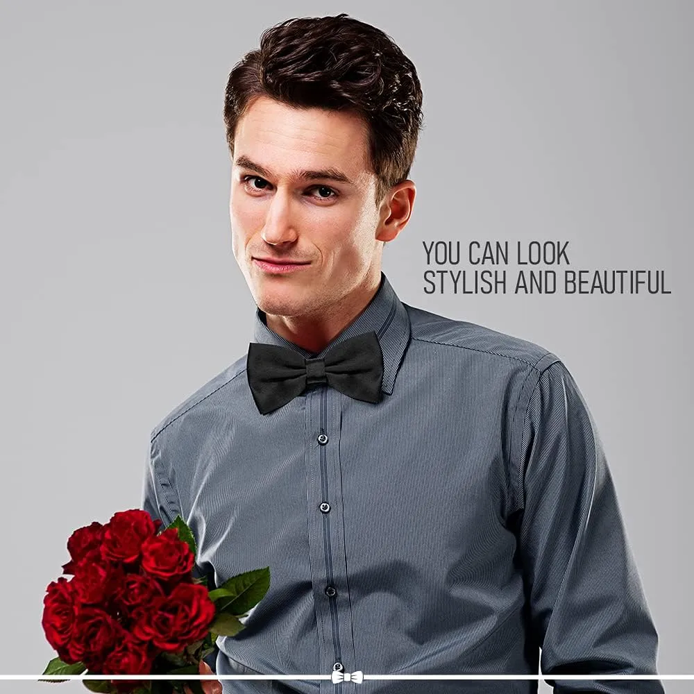 Bow Tie - Black Bow Tie - Bow Tie For Men - Bowtie Men - Silk Look