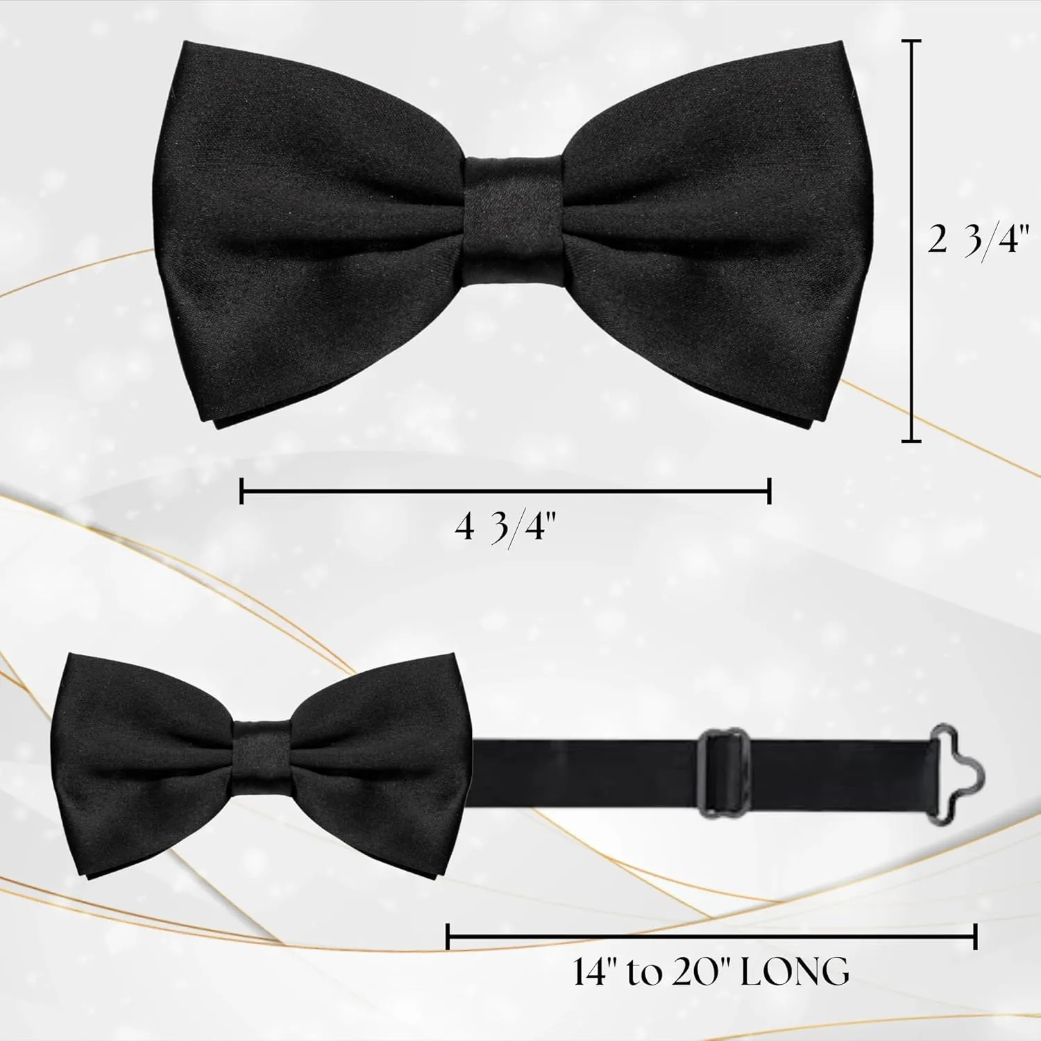 Bow Tie - Black Bow Tie - Bow Tie For Men - Bowtie Men - Silk Look