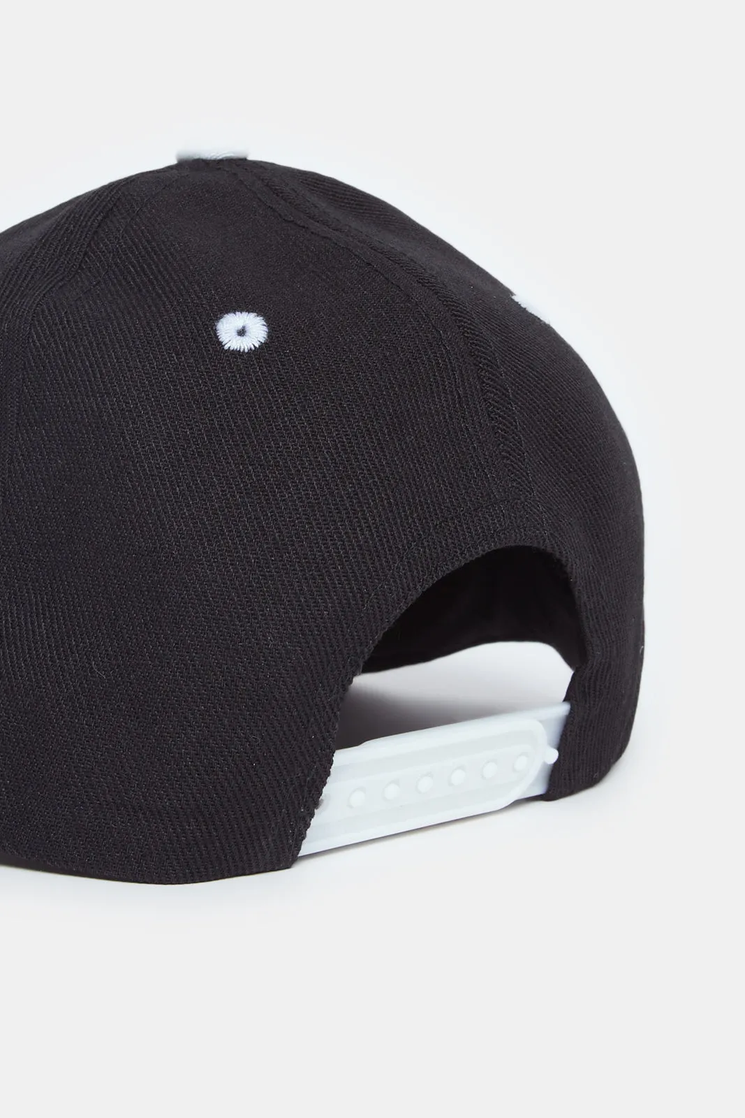 Boys Black And Grey Embellished Cap