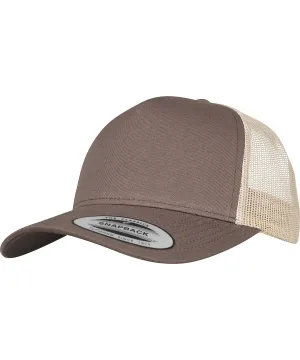 Brown/Khaki - 5-panel retro trucker 2-tone cap (6506T)