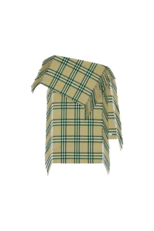 Check Hunter Cashmere Fringed Scarf