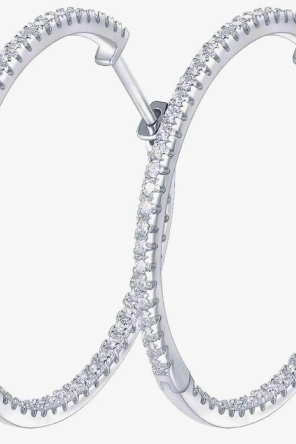 Chic Moissanite-Studded Sterling Silver Hoop Earrings