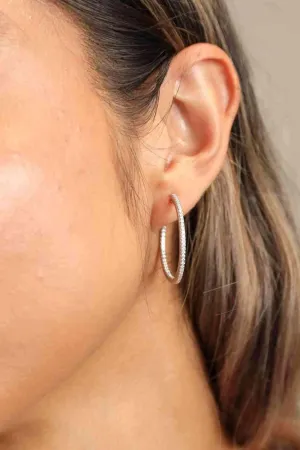 Chic Moissanite-Studded Sterling Silver Hoop Earrings
