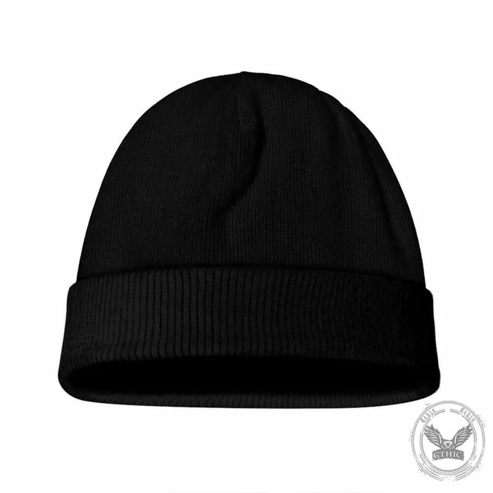 Classic Black Solid Color Warm Knitted Beanie Hat