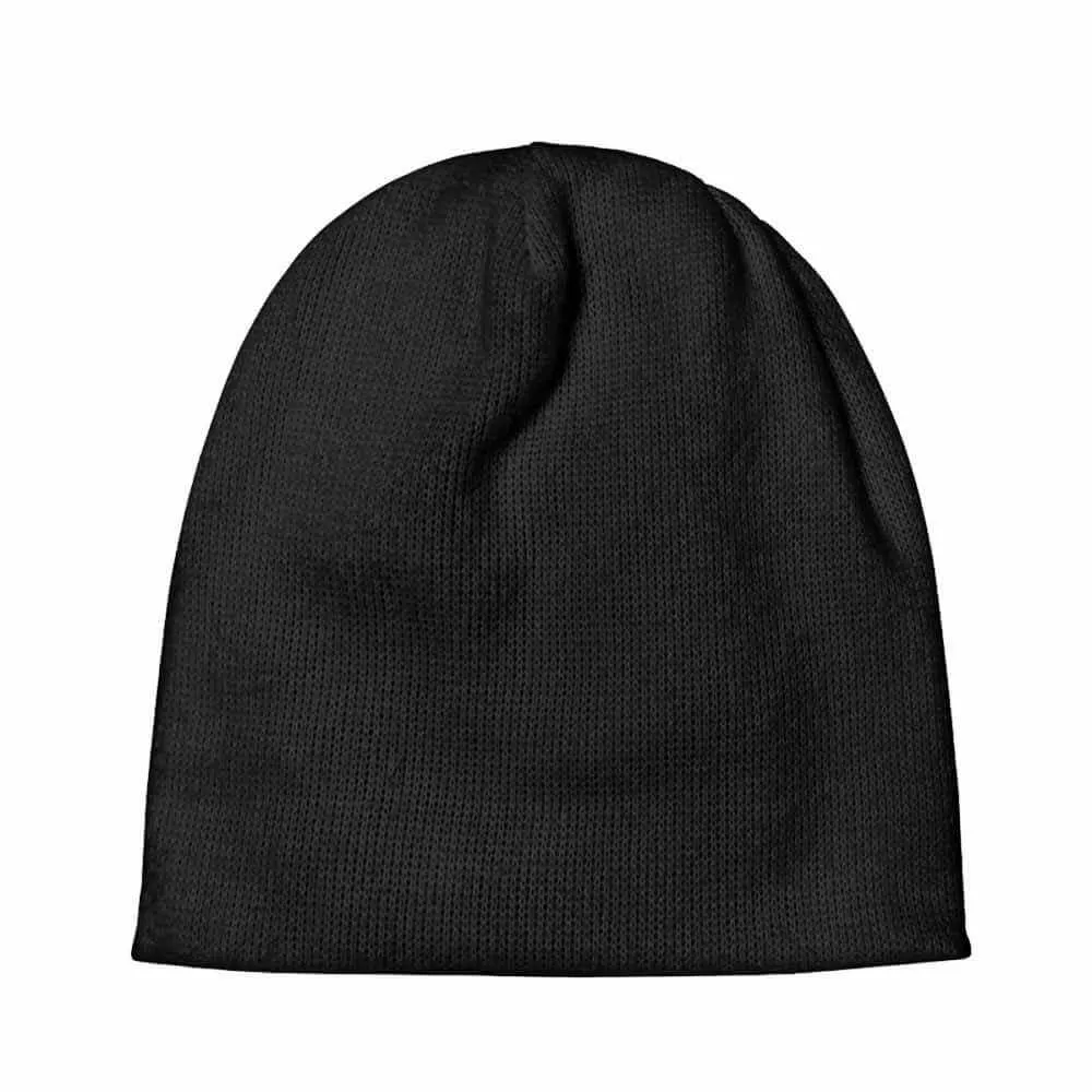 Classic Black Solid Color Warm Knitted Beanie Hat