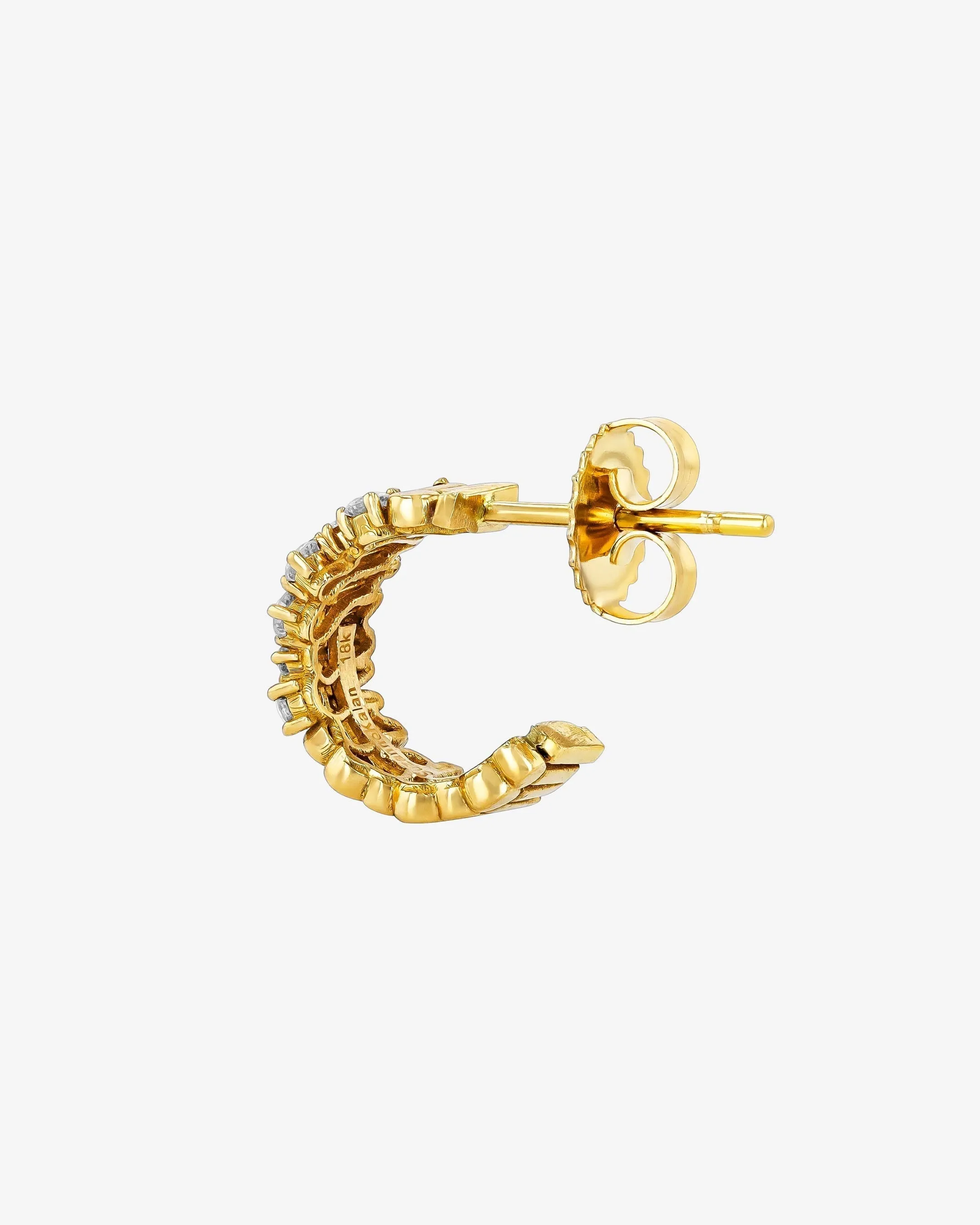 Classic Diamond Short Stack Mini Hoops