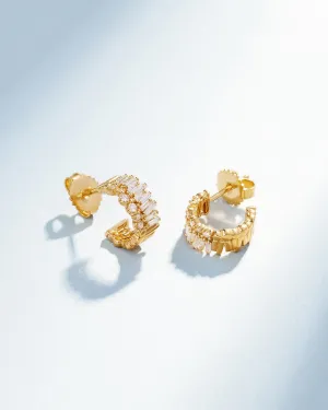 Classic Diamond Short Stack Mini Hoops
