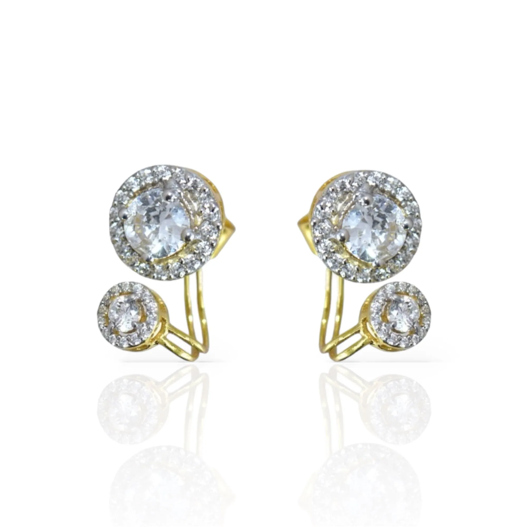 Classic Round Solitaires Jacket Earrings