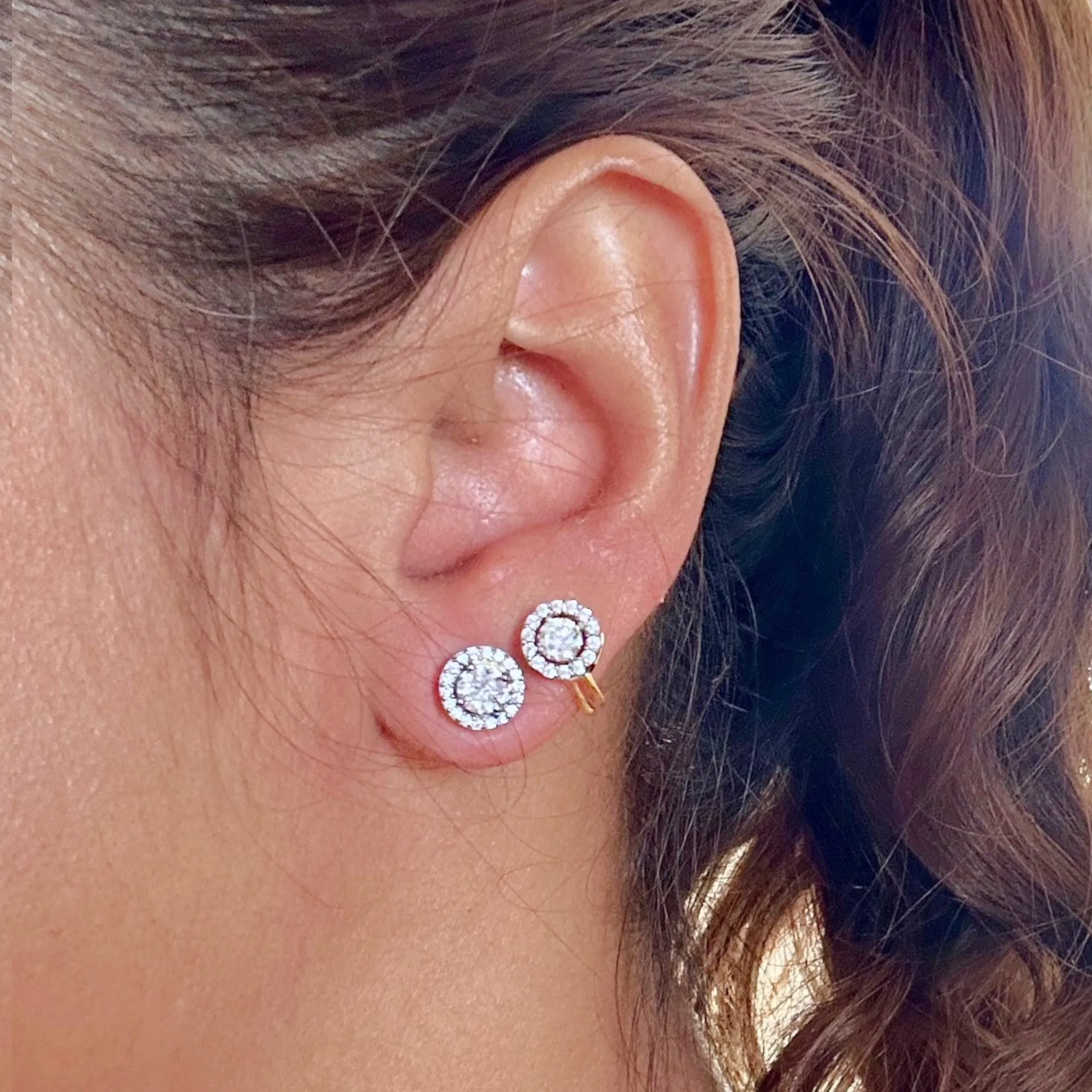 Classic Round Solitaires Jacket Earrings