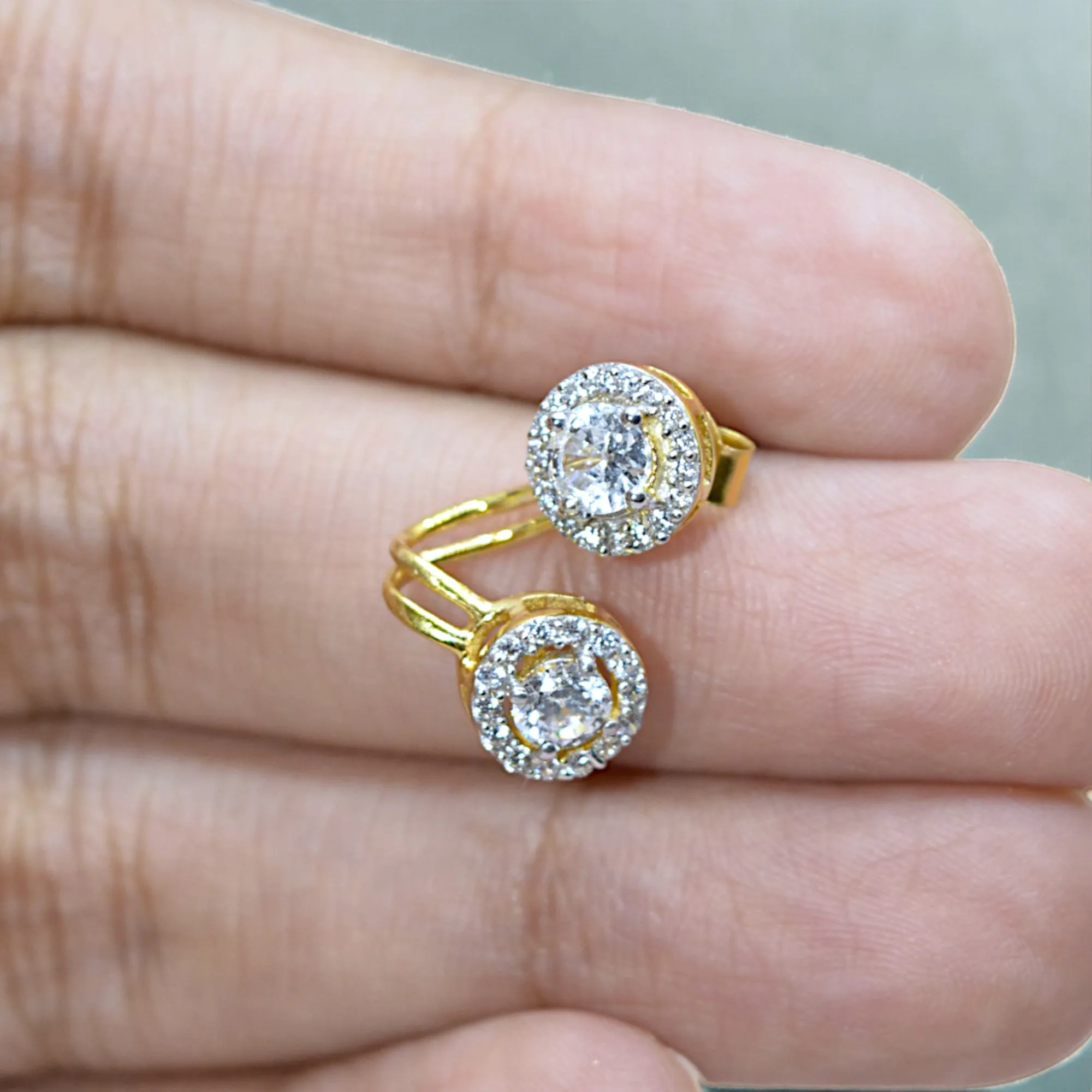 Classic Round Solitaires Jacket Earrings