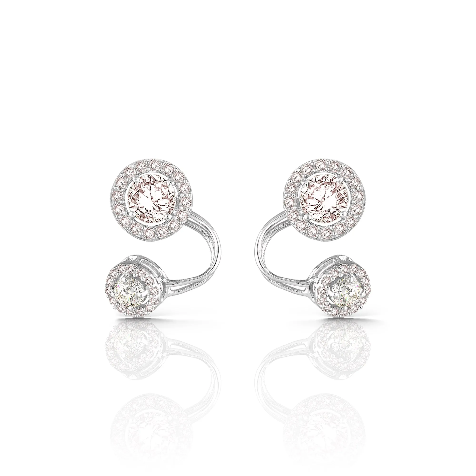 Classic Round Solitaires Jacket Earrings