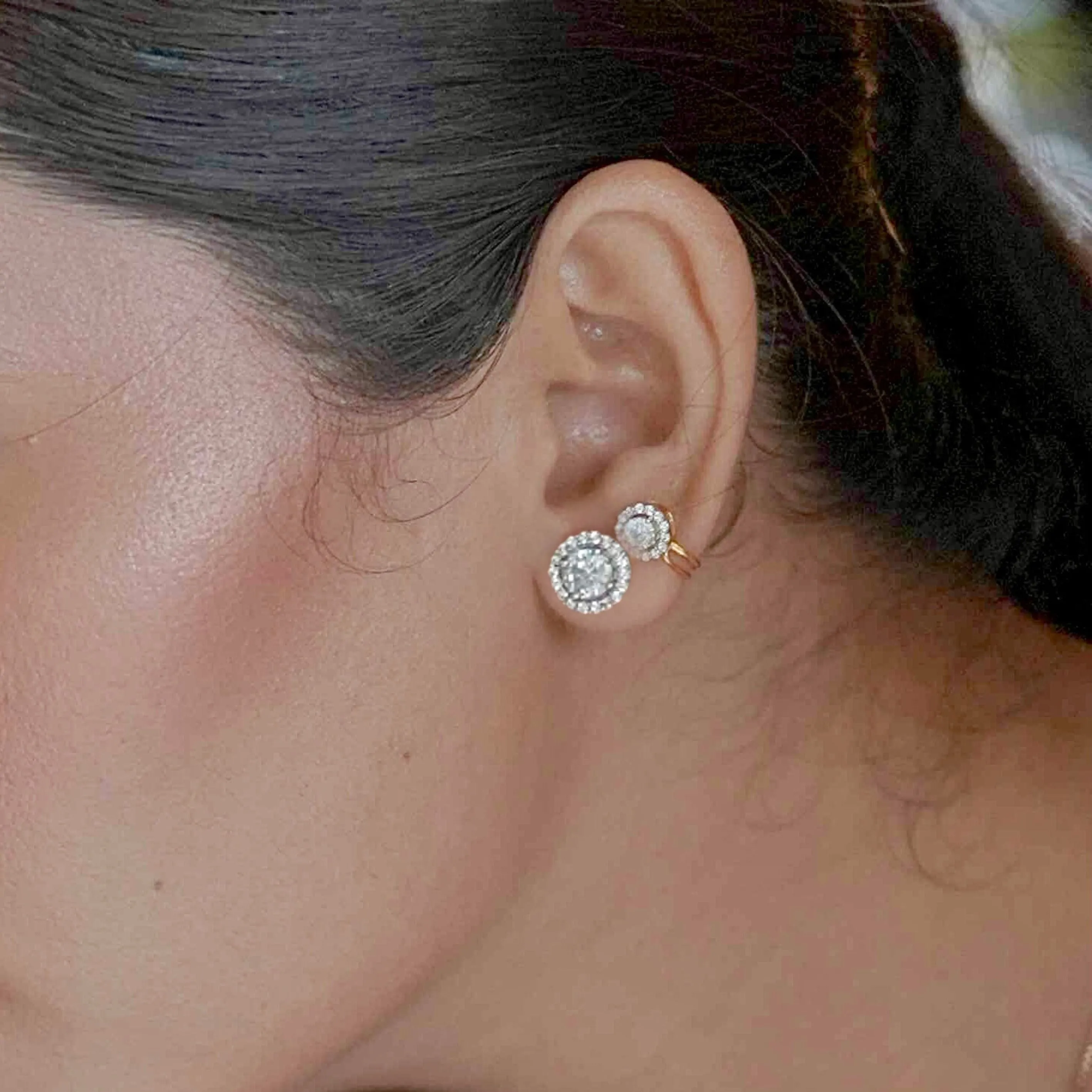 Classic Round Solitaires Jacket Earrings