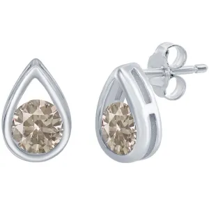Classic Women's Earrings - Pearshaped with Round Created Alexandrite Stud | D-8164