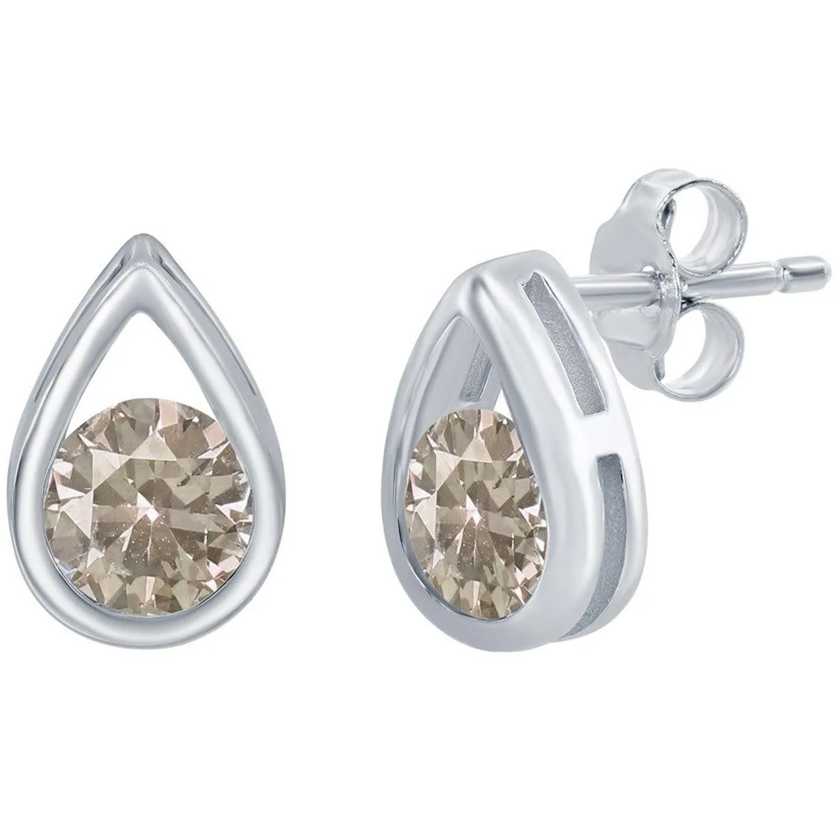 Classic Women's Earrings - Pearshaped with Round Created Alexandrite Stud | D-8164