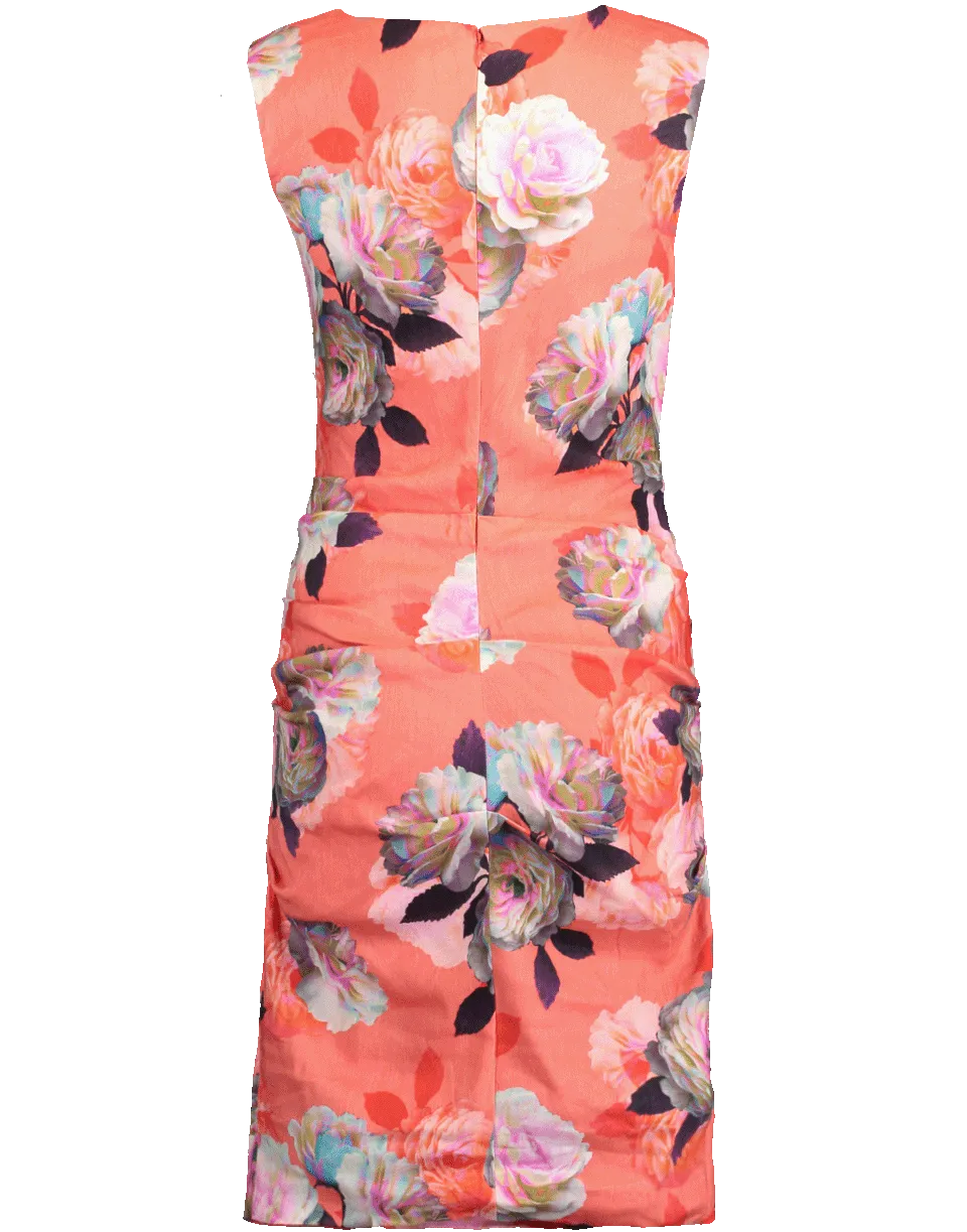 Confetti Flower Asymmetrical Ruched Dress