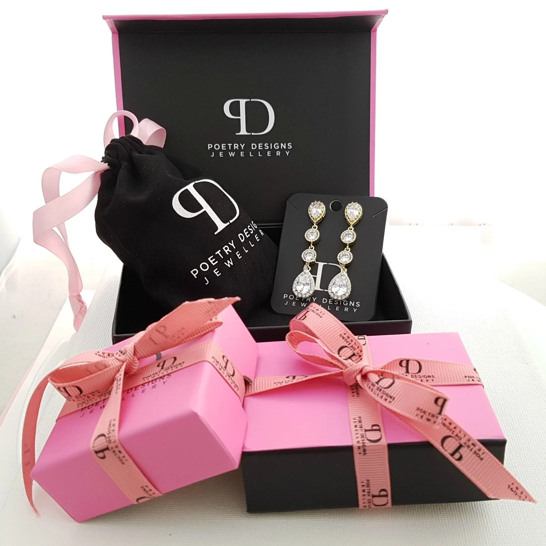 Cubic Zirconia Necklace Earrings Bracelet Set for Wedding-Ivy