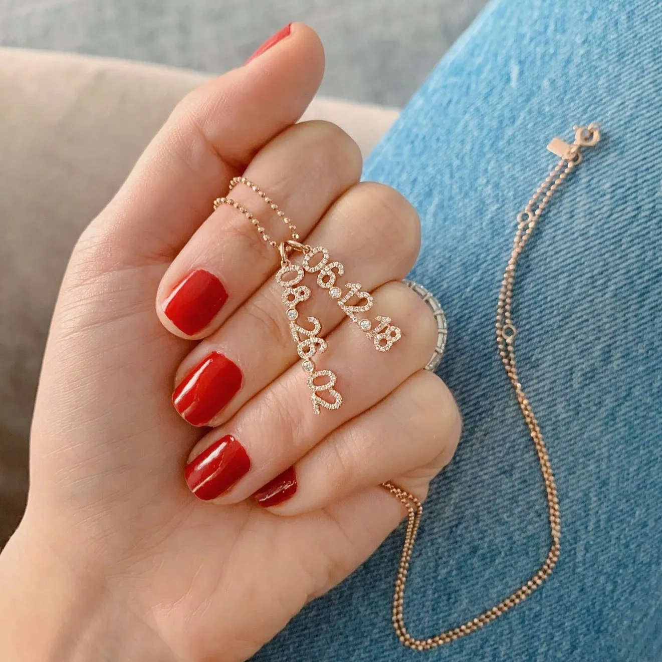 Custom Diamond Date Charm