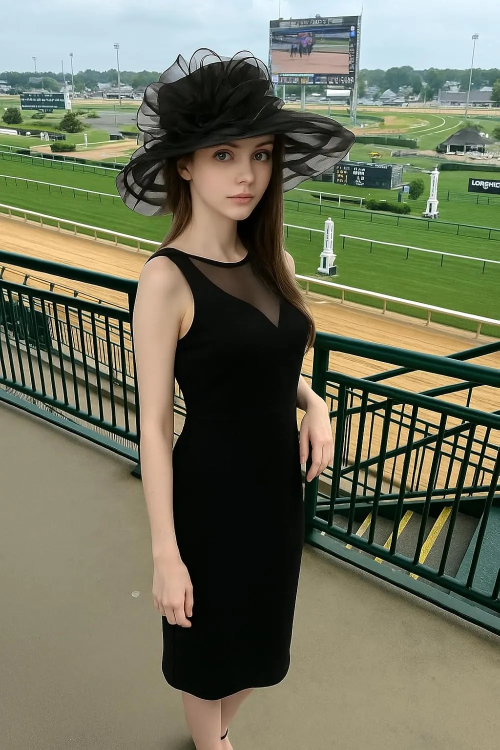 Derby Hats for Women 2025 Women's Elegant Organza Fascinator Sun Hat for Church, Tea Party, Weddings Hats