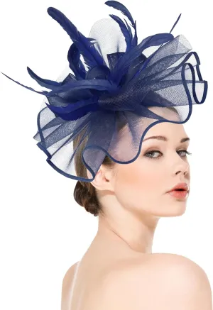 dressfan Womens Fascinator Hat Headpiece Vintage 20s 50s Accessories Headband for Derby/Wedding/Cocktail/Wedding/Tea Party