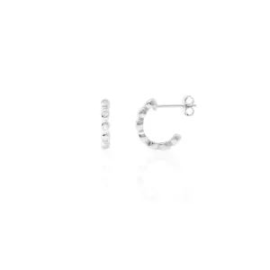 EG-29/S - Half Hoop Earring with Bezil Set Cubic Zirconia