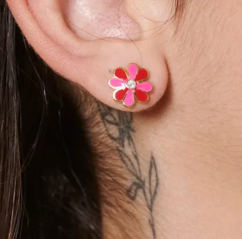 Enamel Daisy Stud Earrings