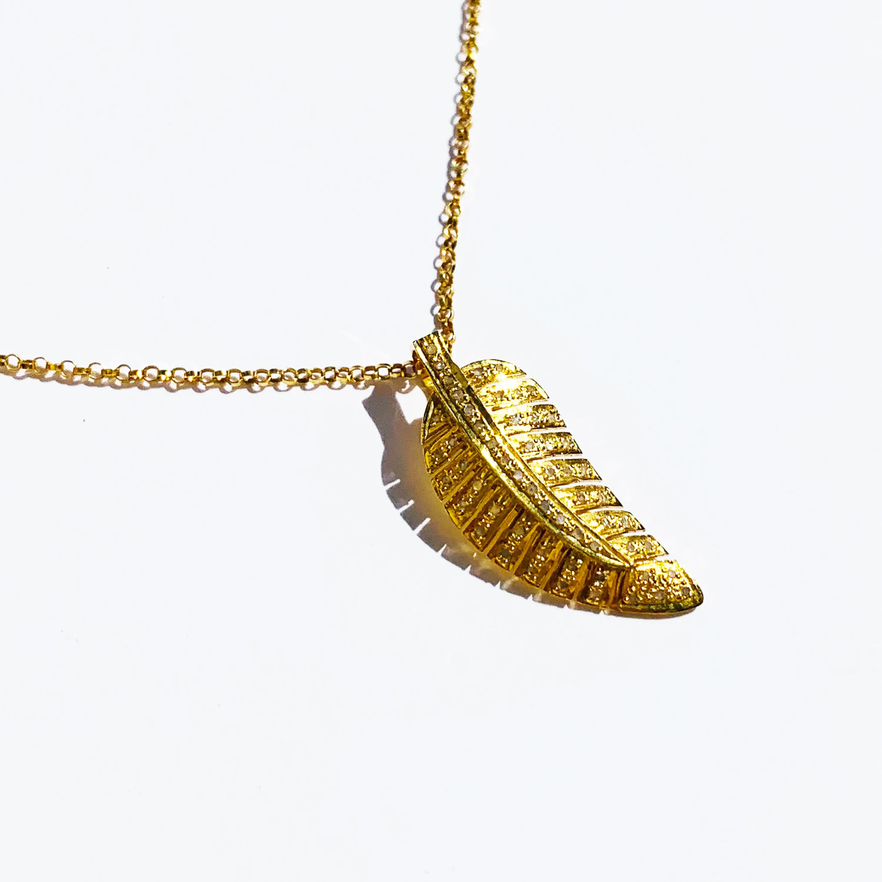 Feather Diamond Necklace
