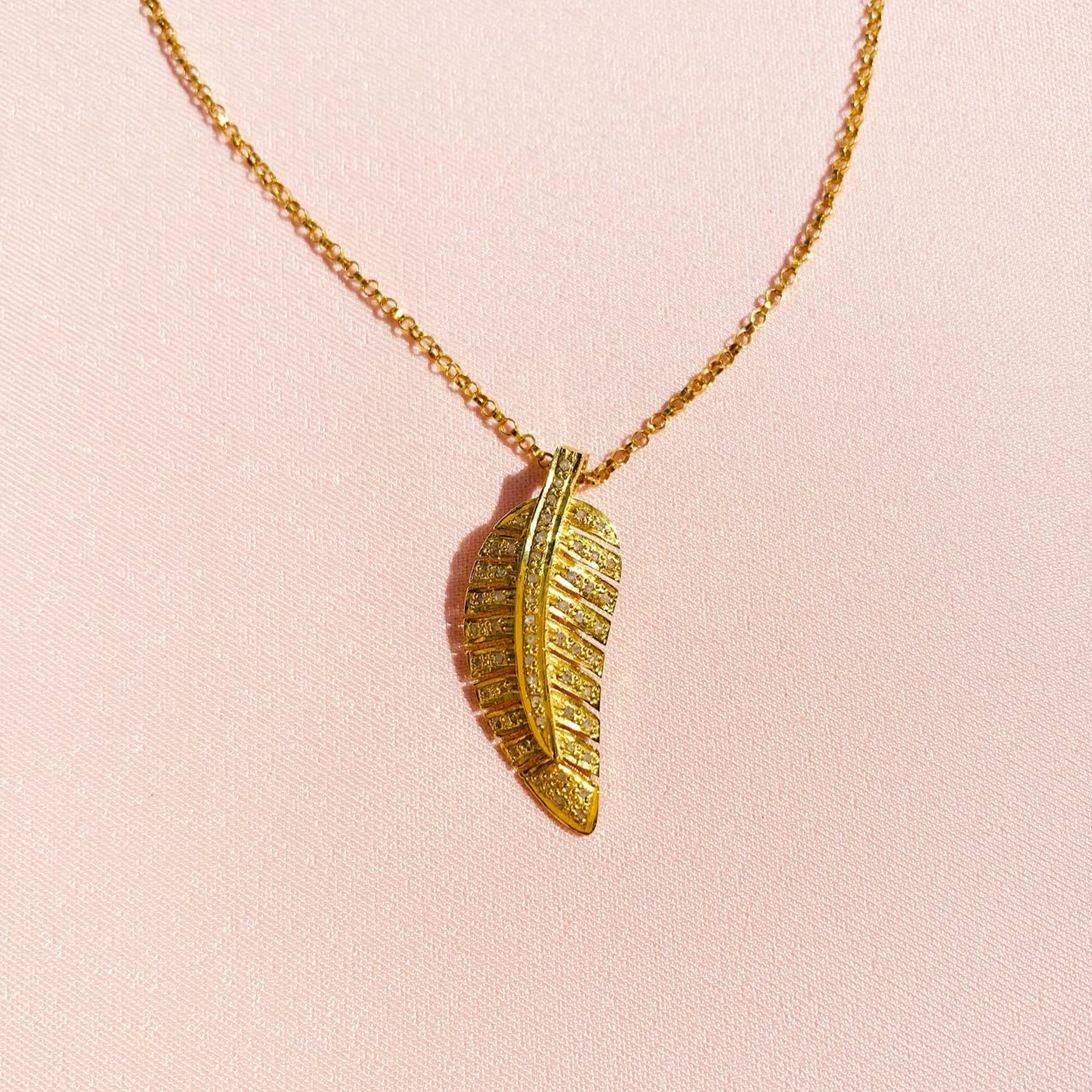 Feather Diamond Necklace