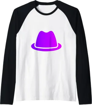 Fedora Hat Raglan Baseball Tee