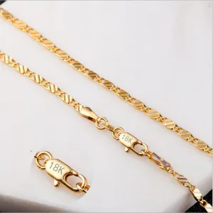 Figaro Link Necklace | Unisex Figaro Chain | Stainless Steel Gold Plated Necklace Chain For Men Or Women | 2MM 40-75CM Slim Figaro Necklace