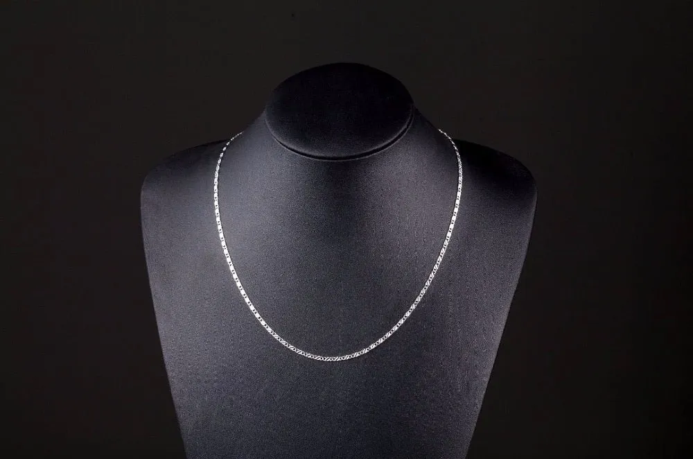 Figaro Link Necklace | Unisex Figaro Chain | Stainless Steel Gold Plated Necklace Chain For Men Or Women | 2MM 40-75CM Slim Figaro Necklace