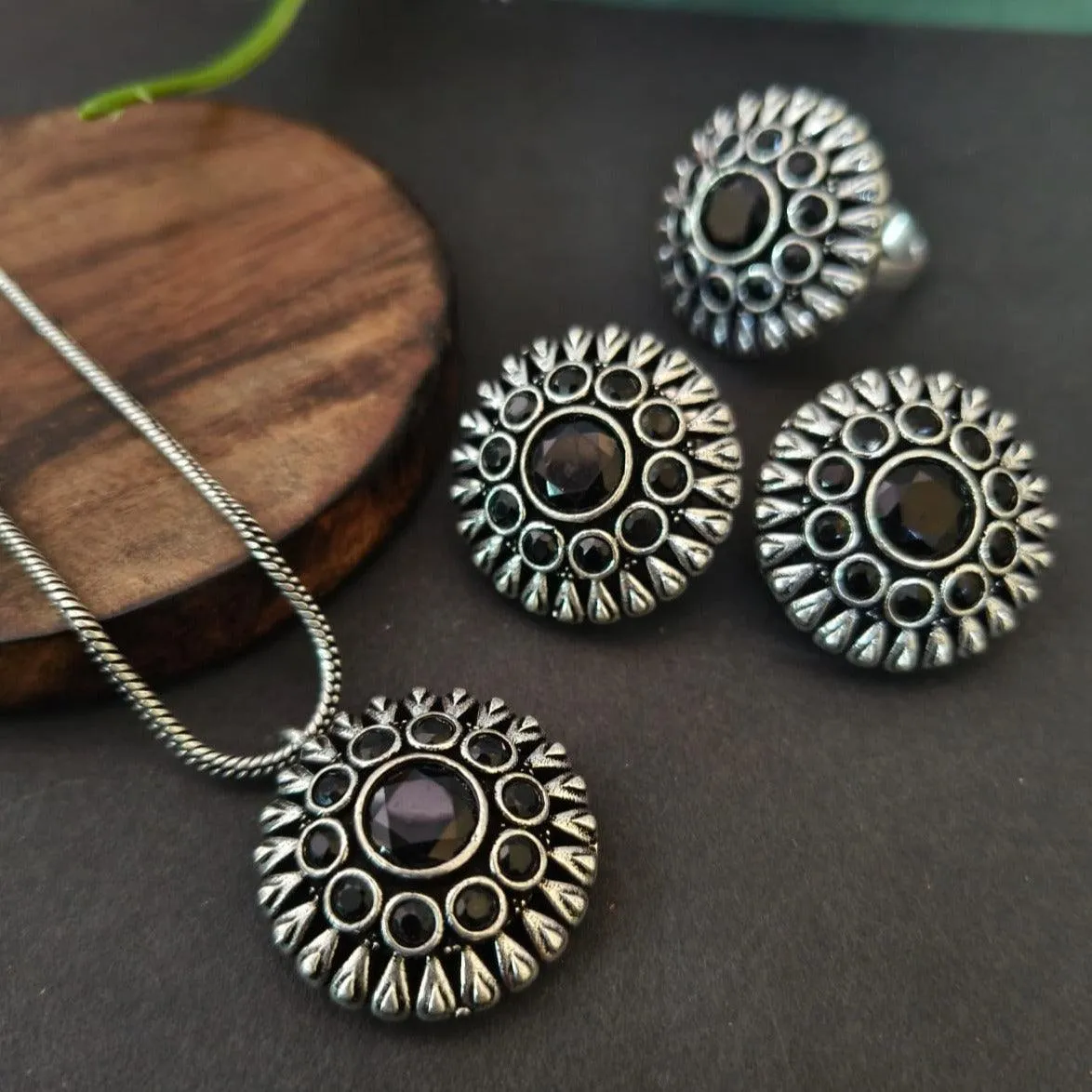 Floral Oxidised Jewelry Set | Sarichka