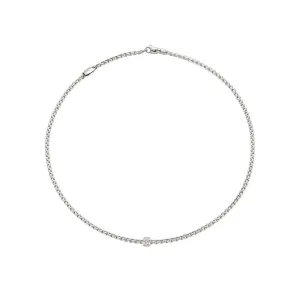 FOPE 18ct White Gold Eka Tiny 0.19ct Diamond Necklace 73001CX_PB_B_XBX_043
