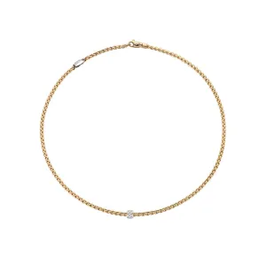 FOPE 18ct Yellow Gold Eka Tiny 0.19ct Diamond Necklace 73001CX_PB_G_XBX_043