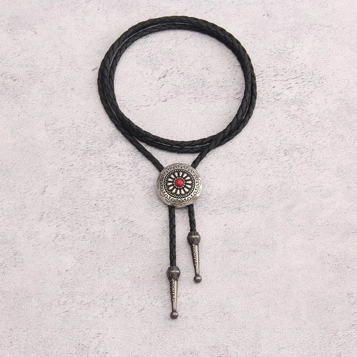 GelConnie Bolo Tie for Men Women Rodeo Cowboy Leather Necktie Turquoise Native American Western Necklace Cowgirl Costume