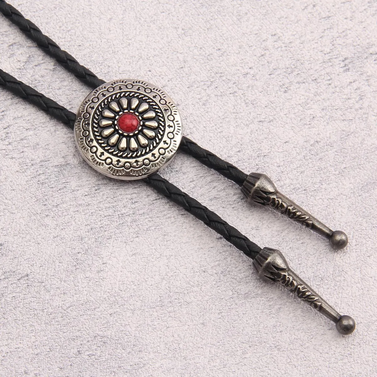 GelConnie Bolo Tie for Men Women Rodeo Cowboy Leather Necktie Turquoise Native American Western Necklace Cowgirl Costume