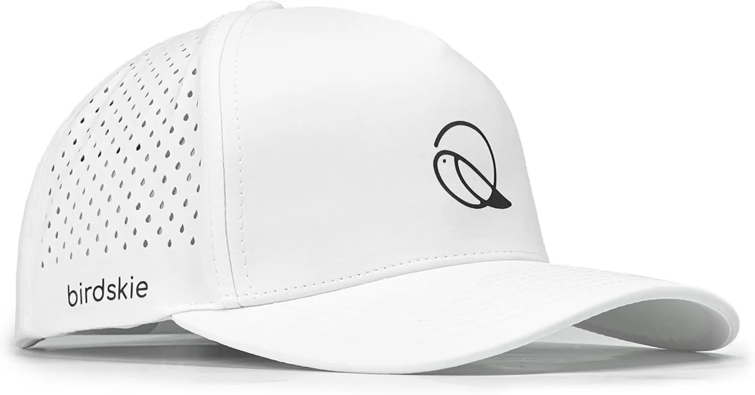 Golf Hat Snapback, Breathable, Quick Drying, High Performance, The Swagger Golf Cap White